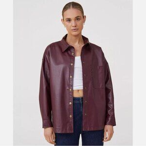 Cotton On Women's Vegan Faux Leather Shirt In Purple Brown